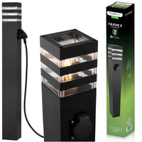 Záhradný vonkajší LED stĺpik E27 so zásuvkou TAXUS 2 80cm LUMILED