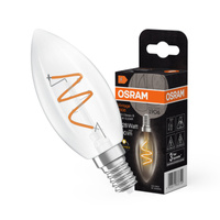 Dekoratívna LED žiarovka B35 sviečka E14 3,1W = 28W 300lm 2700K teplá biela CRI90 300° Filament Dimmable Vintage 1906 Osram