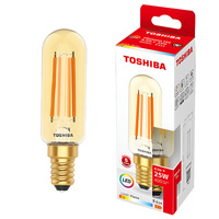 LED žiarovka E14 T25 4,5W = 25W 400lm 2200K teplá biela Filament Amber TOSHIBA