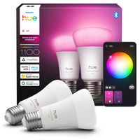 2x LED žiarovka E27 A60 8,1W = 75W 1100lm 1800-20000K CCT + RGB SMART Smart Bluetooth ZigBee White and Color Ambiance Philips HUE