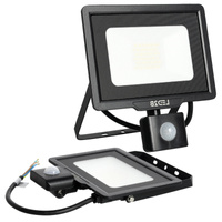 LED reflektor vonkajší záhradný 30W 2550lm 4000K neutrálna biela 120° so senzorom pohybu a súmraku IP65 čierny MHC Kobi