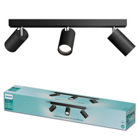 Reflektorové stropné svietidlo 3x GU10 IP44 čierne Kosipo Philips