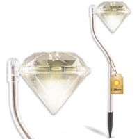 LED solárna záhradná lampa LED poháňaná vonkajšou dekoratívnou DIAMENT Chrome RGB