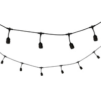 Vonkajšia záhradná girlanda 10 x E27 čierna IP44 PARTY Sanico Goldlux