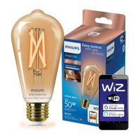 LED žiarovka E27 Edison ST64 7W = 50W 640lm 2000-5000K TW FILAMENT Amber Smart SMART WiFi Bluetooth App WiZ Philips