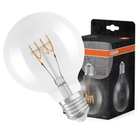 Dekoratívna LED žiarovka G95 Sphere E27 4,8W = 40W 470lm 2700K teplá biela 320° Filament Dimmable Vintage 1906 Osram