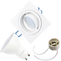 Svietidlo HALOGEN GU10 MR16 Square White CASSIO LUMILED + LED žiarovka GU10 6W = 60W 580lm neutrálna biela