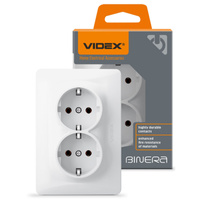 Kontakt 16A dvojzásuvka pod omietku Biela BINERA VIDEX