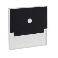 Schodiskové svetlo LED 0,8W 13lm 3000K 12V, teplá biela štvorcový senzor pohybu a súmraku čierny Sabik Kanlux