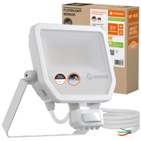 LED reflektor Vonkajší reflektor 50W 5500lm 3000K IP65 bielypohybovým a súmrakovým senzorom reflektor Ledvance