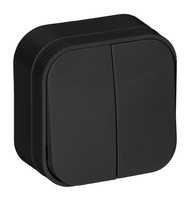 Spínač ToDo Spínač svetla dvojitý povrchový IP20 ORNO BLACK