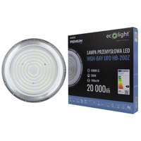 LED HIGHBAY 200W 20000lm 6500K, studená biela IP65 PREMIUM Ecolight LED závesné svietidlo