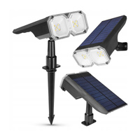 Solárne poháňaná vonkajšia LED lampa na pól 1,8 W 2700/6500K CCT so súmrakovým senzorom Black Masterled