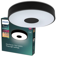 LED stropné svietidlo 24W 2700lm 2700K SceneSwitch Black Coiner Philips