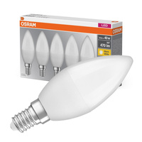 5x LED žiarovka B37 sviečka E14 4,9W = 40W 470lm 2700K teplá biela 180° BASE Osram