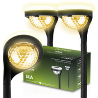 2x LED LILA Solárna záhradná lampa poháňaná vonkajšou dekoratívnou 3000K LUMILED