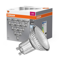 10x LED PAR16 reflektor GU10 4,3W = 50W 350lm 4000K, neutrálna biela 36° BASE Osram