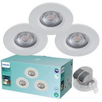 3x LED zapustená montáž 5,5W 350lm 2700K IP65 Hermeticky biela Dive Kúpeľňa Philips
