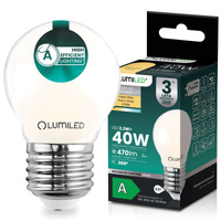 LED žiarovka E27 guľka P45 2,2W 470lm = 40W 2700K teplá biela 360° Filament CLASS A LUMILED