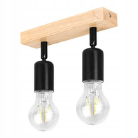 Bodové stropné svietidlo Tuba Reflektor Halogénové svietidlo 2x E27 Pohyblivé Čierna hnedá Eos Masterled