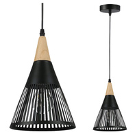 Masterled E27 čierno-hnedé závesné stropné svietidlo Hira