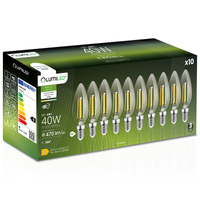 10x LED žiarovka E14 Candle B35 4W = 40W 470lm 3000K Warm 360° FILAMENT LUMILED