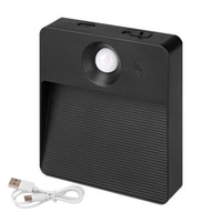 LED dobíjacia lampa 0,6W 85lm 3000/4000/6500K CCT 90° so senzorom pohybu Stmievateľná Poli Masterled Black