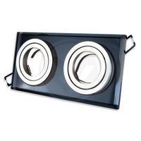 Bodová halogénová podhľadová montáž 2x GU10 obdĺžniková pohyblivá čierna Styx Masterled