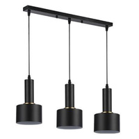 Masterled Stropné svietidlo 3x E27 Čierna biela meď Tema Závesné svietidlo