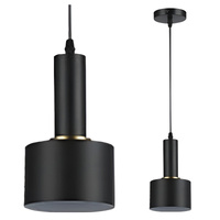 Masterled E27 čierna biela meď Tema stropné závesné svietidlo