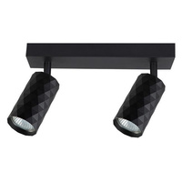 Bodové halogénové stropné svietidlo s reflektorom 2x GU10 Moving Black Glamour Masterled