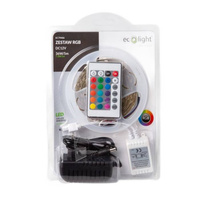 LED pásik SMD 5050 7,2 W/m 60LED/m Viacfarebné RGB IP20 Navijak 5 m + napájací zdroj + diaľkové ovládanie Ecolight