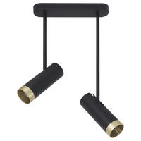 Stropné bodové svietidlo 2x GU10 Black Gold PORTO Sanico Goldlux