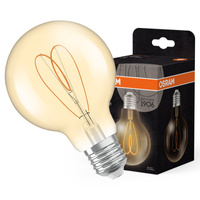 Dekoratívna LED žiarovka G80 Sphere E27 8W = 60W 806lm 2200K teplá biela CRI90 300° Amber Dimmable Vintage 1906 Osram