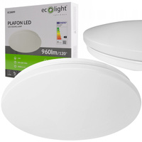 Plafond LED stropné svietidlo 12W 960lm 4000K neutrálna biela IP44 Kúpeľňa Ecolight