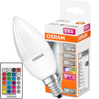 LED žiarovka B37 sviečka E14 4,9W = 40W 470lm 2700K RGBW 200° stmievateľná Pilot Retrofit Filament Osram