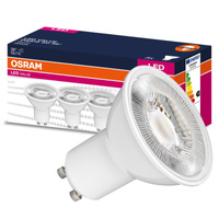 3x LED PAR16 reflektor GU10 4,5W = 50W 350lm 3000K, teplá biela 36° VALUE Osram
