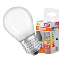 LED žiarovka P45 guľka E27 2,2W = 25W 300lm 2700K teplá biela CRI90 300° Stmievateľné vlákno SUPERSTAR PLUS CLASSIC Osram