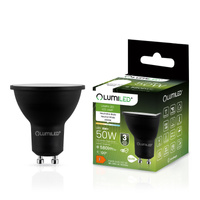 LED GU10 reflektor PAR16 6W = 50W 580lm 4000K, neutrálna biela 120° Čierna LUMILED