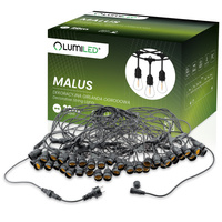 MALUS Vonkajšia záhradná girlanda Svetelná reťaz 20 m 40x E27 Lumiled