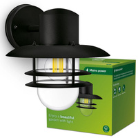 Záhradné nástenné svietidlo Vonkajšia lampa E27 Black Inyma Philips
