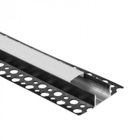 Hliníkový LED profil pre sadrokartón REGIPS široký pod dlaždice čierny 2 m s mliečnym tienidlom pre LED pásy + koncové krytky GNS Ecolight series