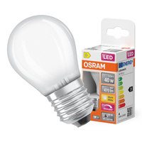 LED žiarovka P45 guľka E27 3,4W = 40W 470lm 2700K teplá biela CRI90 300° Stmievateľné vlákno SUPERSTAR PLUS CLASSIC Osram