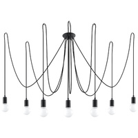 Stropné závesné svietidlo 7x E27 nepravidelné čierne priemyselné Edison Sollux