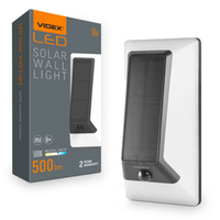 Solárna lampa so senzorom 500lm 5000K neutrálna biela 120° 3,2V IP54 IK07 Povrchová montáž biela VIDEX