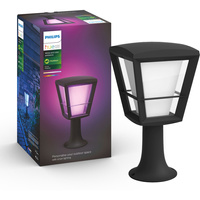 Záhradné svietidlo vonkajšie LED SLOW 32cm 15,2W 1140lm IP44 Biela a farebná Ambiance RGB + TW Black Smart SMART Zigbee Bluetooth Econic Philips HUE