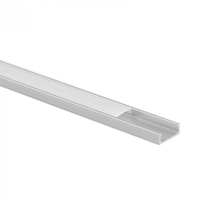 Povrchová montáž LED eloxovaný hliníkový profil 1 m s matným difúzorom pre LED pásy + koncovky Ecolight série N