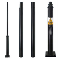 Osvetľovacia tyč Skladacia tyč pre pouličné osvetlenie s kontrolným oknom 3m fi60 Black KOBI