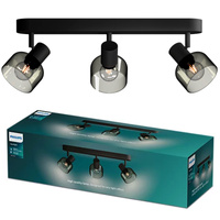 Reflektorová stropná lampa 3x E14 Black Sleet Philips