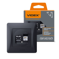 Jednoduchá počítačová zásuvka RJ45 na zapustenie čierna BINERA VIDEX